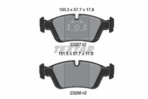 Remblokkenset, schijfrem TEXTAR, u.a. für BMW, Wiesmann, Alpina, Bentley, De La Chapelle