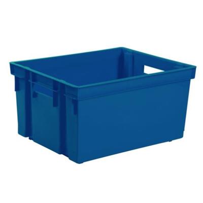 EDA Opbergkrat stapelbaar - kunststof - 30 Liter - L44 x B35 x H24 cm - blauw
