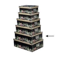 5Five Opbergdoos/box - zwart - L44 x B31 x H15 cm - Stevig karton - Junglebox - Opbergbox