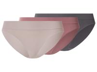 esmara Set van 3 geribde dames onderbroeken (grijs/roze/beige, XS (32/34))
