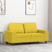 Tweezitsbank 120 cm stof lichtgeel