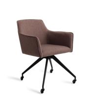 Jesper Home Eetkamerstoel 'Hofu' Glide Black, kleur Potters Clay