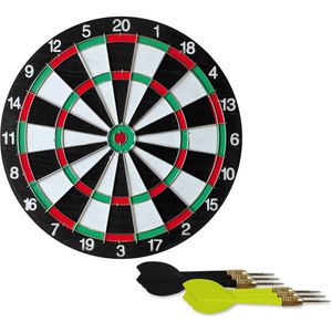 Recreatief dartbord 38 cm incl. 6 dartpijltjes   -