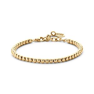 CO88 Collection Elemental 8CB 90244 Stalen Armband met Beads - Grootte 4 mm - Lengte 16 + 4 cm - Goudkleurig