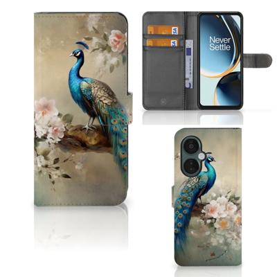 Telefoonhoesje | Met pasjeshouder | voor OnePlus Nord CE 3 Lite Vintage Pauwen