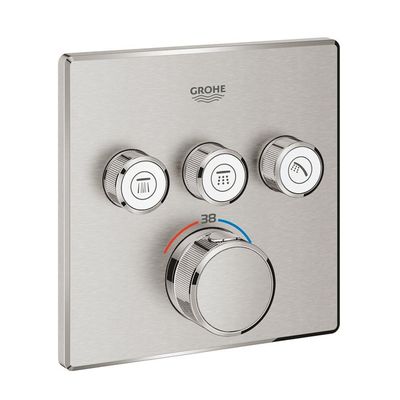 Grohe Grohtherm SmartControl Inbouwthermostaat - 4 knoppen - vierkant - supersteel 29126dc0