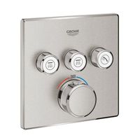 Grohe Grohtherm SmartControl Inbouwthermostaat - 4 knoppen - vierkant - supersteel 29126DC0 - thumbnail