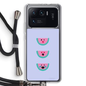 Smiley watermeloen: Xiaomi Mi 11 Ultra Transparant Hoesje met koord