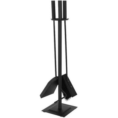 Haardset - 4 delig met standaard - zwart - haardgereedschap voor open haard en kachel Haardset - 4 delig met standaard - zwart - haardgereedschap voor open haard en kachel