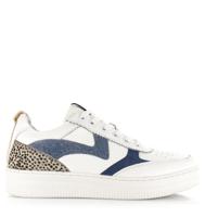 Maruti Maruti - Mave | White Blue Denim Pixel Wit Leer Lage sneakers Dames