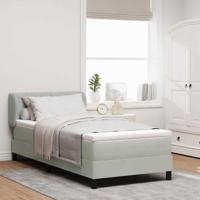 Boxspringbed met matras fluweel lichtgrijs 90x190 cm