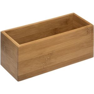 Sieraden/make-up houder/box rechthoek 23 x 9,5 cm van bamboe hout