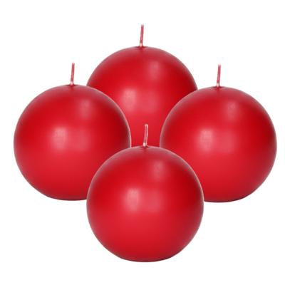 Trend Candles Bolkaars glad - 4x - rood - 8 cm - 25 branduren - ronde kaarsen Trend Candles Bolkaars glad - 4x - rood - 8 cm - 25 branduren - ronde kaarsen