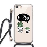 Hey you cactus: iPhone 7 Transparant Hoesje met koord