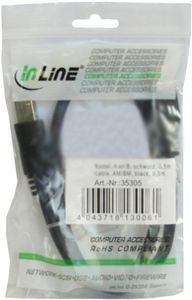 InLine 1m USB 3.0 USB-kabel USB A USB B Zwart