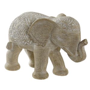 Olifant dierenbeeld - beige - polyresin - 28 x 13,5 x 18,5 cm - home decoratie