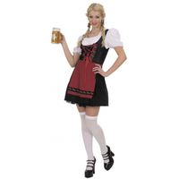 Zwarte Tiroler oktoberfest jurk voor dames 40 (L)  - - thumbnail