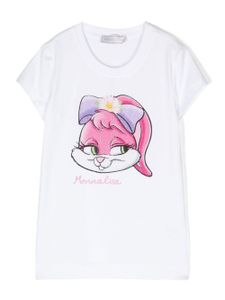 Monnalisa t-shirt en coton stretch à imprimé graphique - Blanc