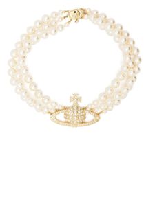 Vivienne Westwood collier ras-du-cou à perles artificielles - Blanc