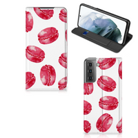 Samsung Galaxy S21 FE Flip Style Cover Pink Macarons - thumbnail