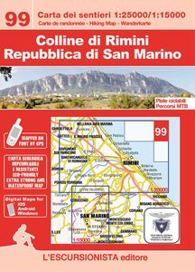 Wandelkaart 99 Colline di Rimini, Repubblica di San Marino | L'Escursi