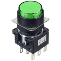 Idec LB1L-A1T64G LB1L-A1T64G Verlichte druktoets 250 V, 125 V, 30 V 5 A 2x uit/(aan) Continu Groen (Ø) 22 mm IP65 1 stuk(s) - thumbnail