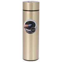 RVS warmhoud thermofles / isoleerfles voor onderweg metallic goud 450 ml RVS warmhoud thermofles / isoleerfles voor onderweg metallic goud 450 ml