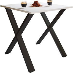 XonaX eetkamertafel 80x50cm wit, zwart.