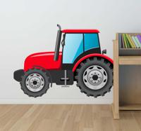 Sticker tractor rood