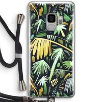 Tropical Palms Dark: Samsung Galaxy S9 Transparant Hoesje met koord Tropical Palms Dark: Samsung Galaxy S9 Transparant Hoesje met koord