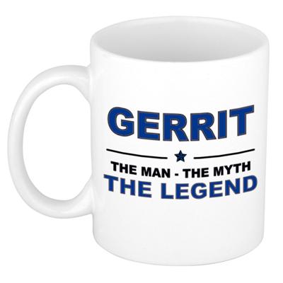 Gerrit cadeau mok - man myth legend - naam koffiemok - 300 ml - collega - vaderdag