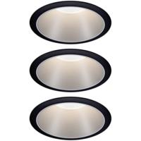 Paulmann 93408 Cole Coin Inbouwlamp Set van 3 stuks LED 18 W Zwart, Zilver