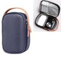 Multifunctionele koptelefoon lader data kabel opbergtas Ultra Fiber draagbare Power Pack maat: S 11x 5.5 x18cm (blauw)
