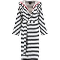 Cawö Cawö Dames Badjas met Capuchon 1243 Schwarz-weiss 42