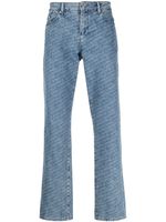 Karl Lagerfeld jean droit à motif monogrammé - Bleu