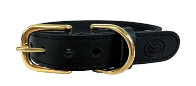 SAZZZ HALSBAND HOND BRAVEHEART CLASSIC LEER ZWART 32-39X2 CM
