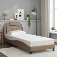 Bedframe "Viana" zonder matras kunstleer cappucinnokleurig 90x190 cm
