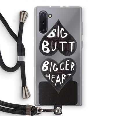 Big butt bigger heart: Samsung Galaxy Note 10 Transparant Hoesje met koord