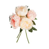 Atmosphera boeket van pioenrozen kunstbloemen - roze - hoogte 30 cm - lichtroze bloemen   -