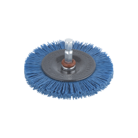 Wolfcraft Nylon-draadborstel | Blauw | 6-kant schacht | Ø75mm | 1 stuk - 2726000