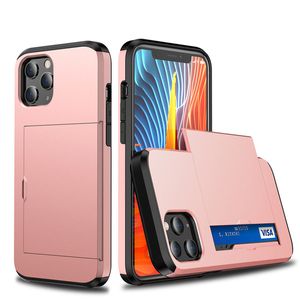 iPhone 7 hoesje - Backcover - Hardcase - Pasjeshouder - Portemonnee - Shockproof - TPU - Rose Goud