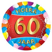Bierviltjes 60 jaar - 100x stuks - multicolor - verjaardag/feest - feestartikelen