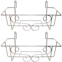 2x Elegante zilveren bloempot hangers voor plantenbak 20 x 42 cm metaal