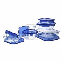 Set Lunchboxen Pyrex Cook & Go Blauw Transparant