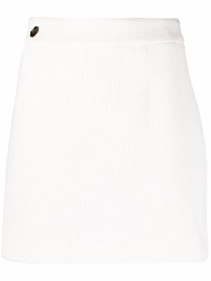 Philipp Plein jupe à plaque logo - Blanc