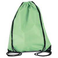 8x stuks sport gymtas/draagtas lichtgroen met rijgkoord 34 x 44 cm van polyester