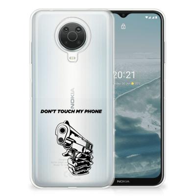 Nokia G20 | G10 Silicone-hoesje Gun Don't Touch My Phone Nokia G20 | G10 Silicone-hoesje Gun Don't Touch My Phone