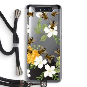 No flowers without bees: Samsung Galaxy A80 Transparant Hoesje met koord