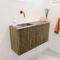 Toiletmeubel Mondiaz Joya Dlux | 81.6 cm | Meubelkleur Dusk | Faye wastafel Oza Wasbak Links | Zonder kraangat(en)