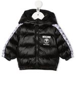 Moschino Kids veste zippée à logo imprimé - Noir